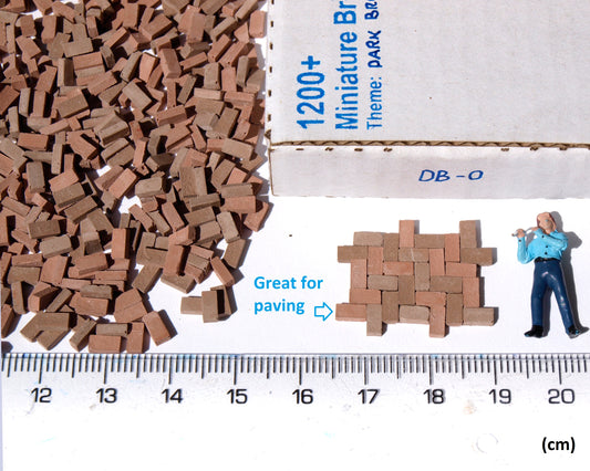 naaron88 Miniature Bricks Dark Brown mix for O scale dioramas and model building.