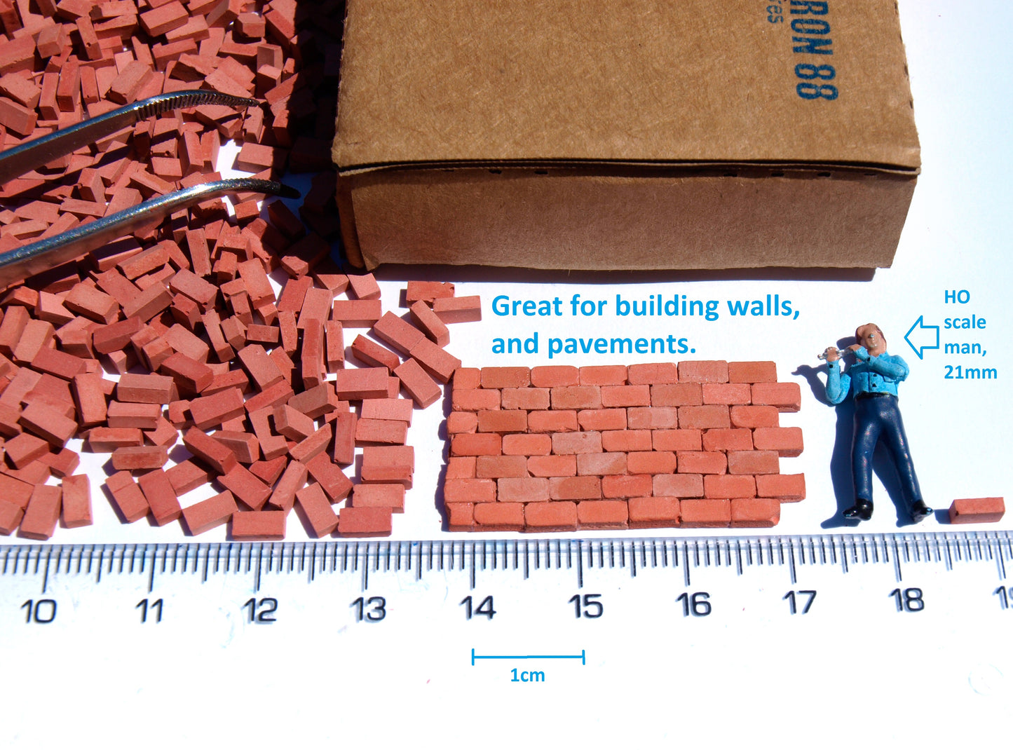 naaron88 mini red gypsum bricks for O or HO scale dioramas