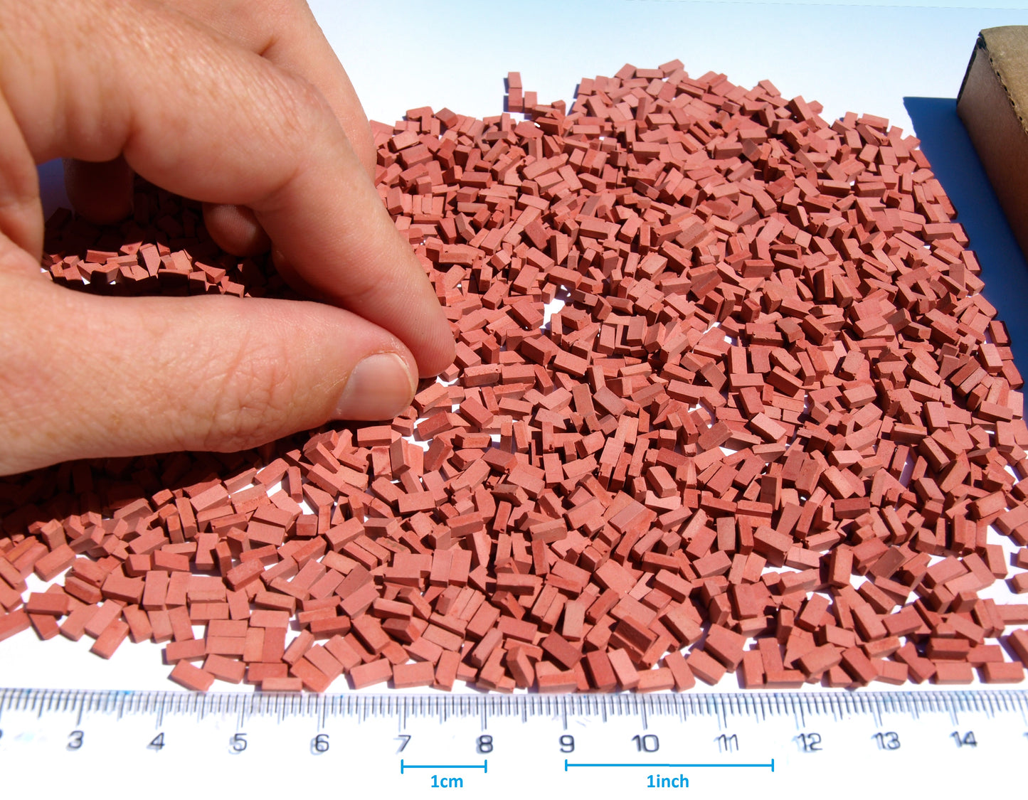 1200+ echte alte Miniatur-Ziegel, Maßstab O 1:48, 3-Farben-Mix, zum Modellieren von Puppenhäusern