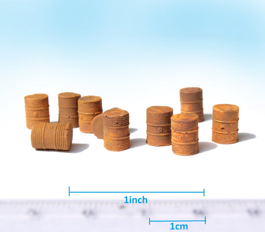 naaron88 HO scale rusty barrels, perfect for 1:87 miniature model ralway dioramas.