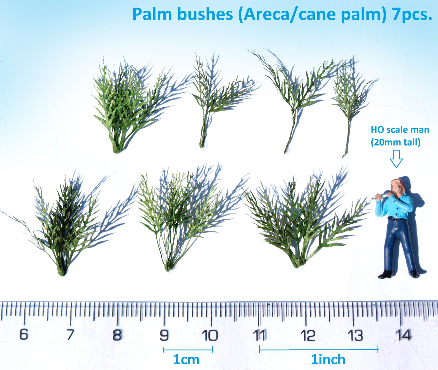 naaron88 miniature model laser cut plant set, Palm Areca, for HO scale dioramas.