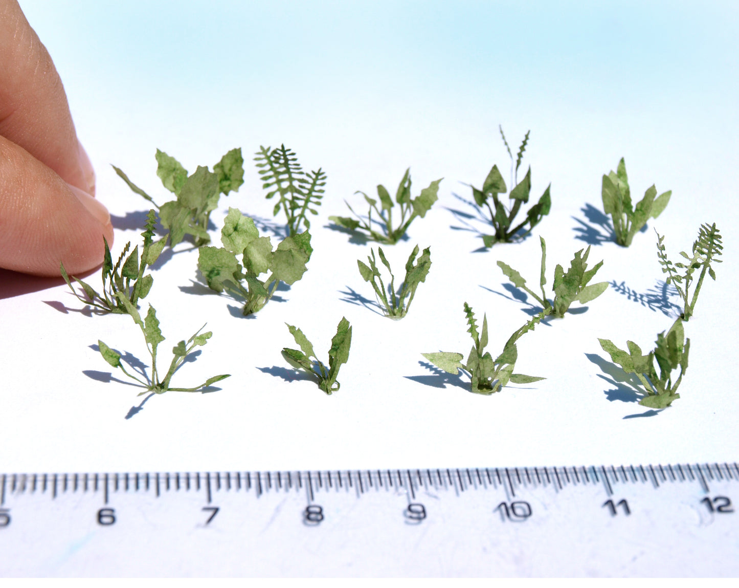 naaron88 Leafy herbs for HO scale dioramas. Made from laser cut green paper.