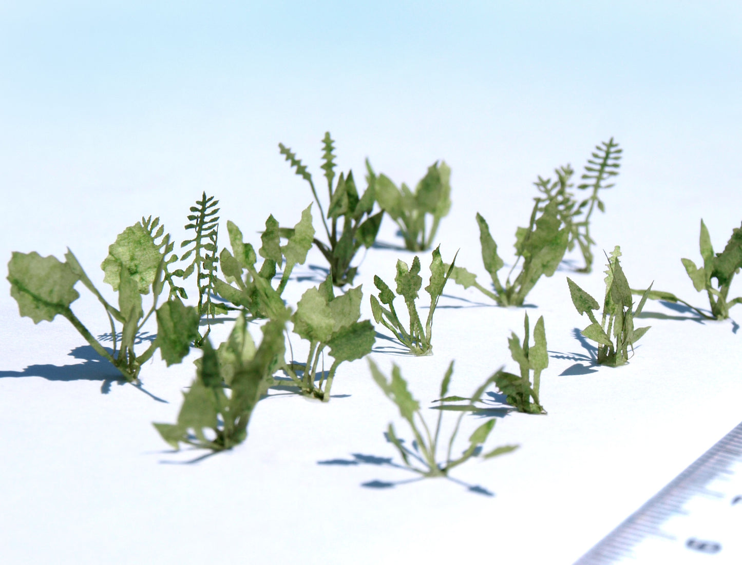 naaron88 Leafy herbs for HO scale dioramas. Made from laser cut green paper.