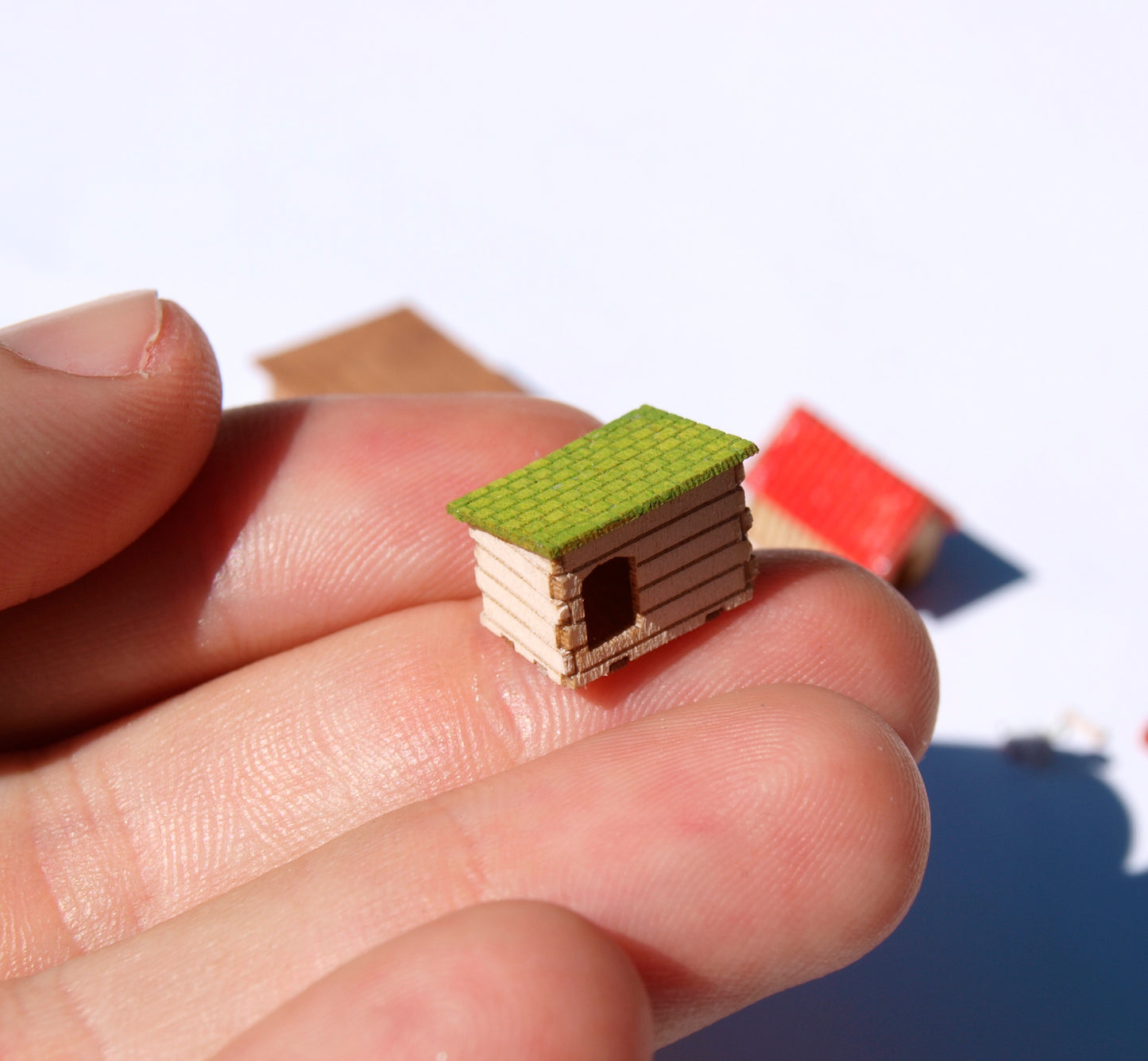 naaron88 Dog houses KIT HO scale diorama dollhouse laser cut wood