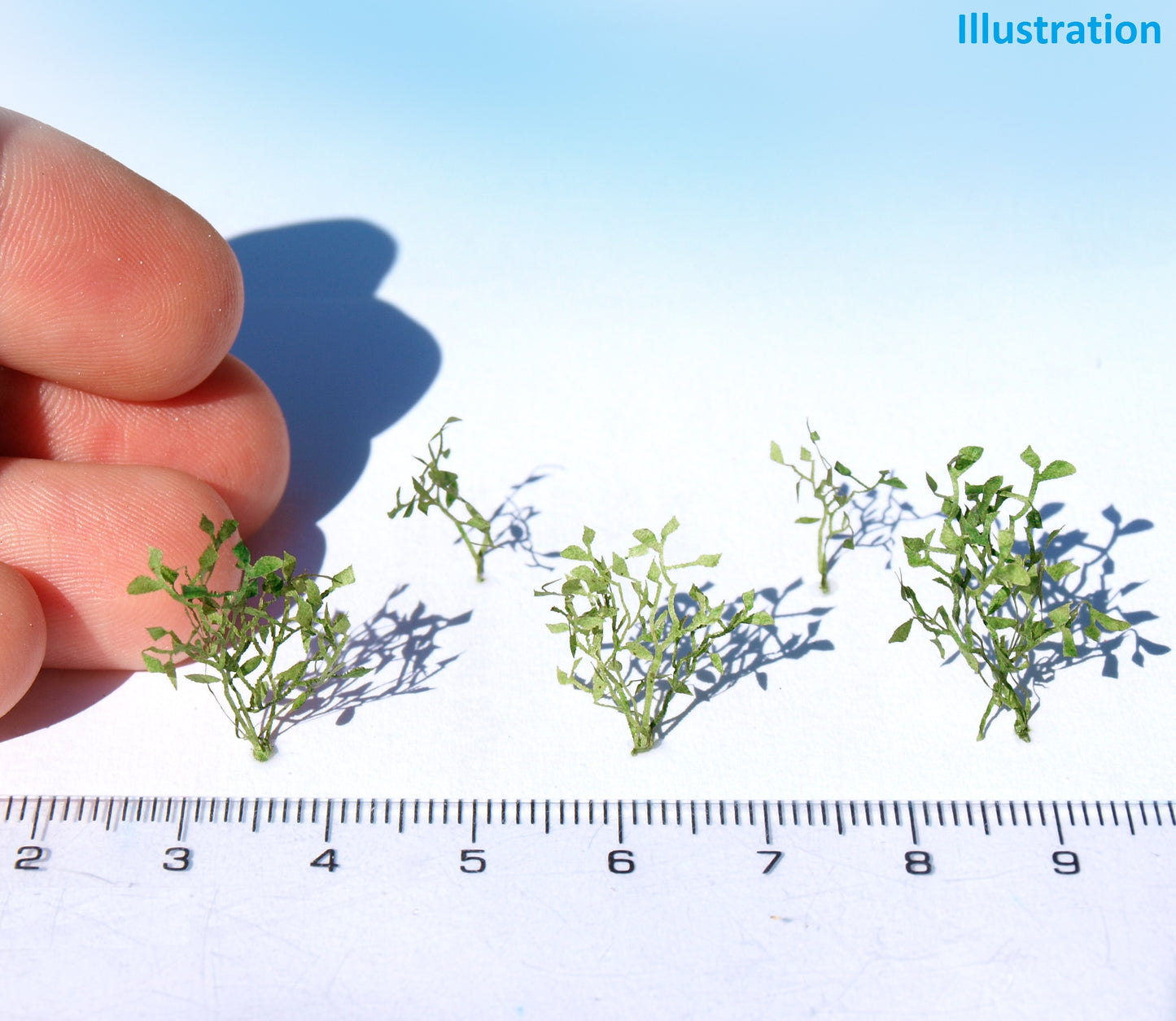 naaron88 Laser cutted plants leafy bushes "A" for model making, 1:87 diorama dollhouse railway scenery