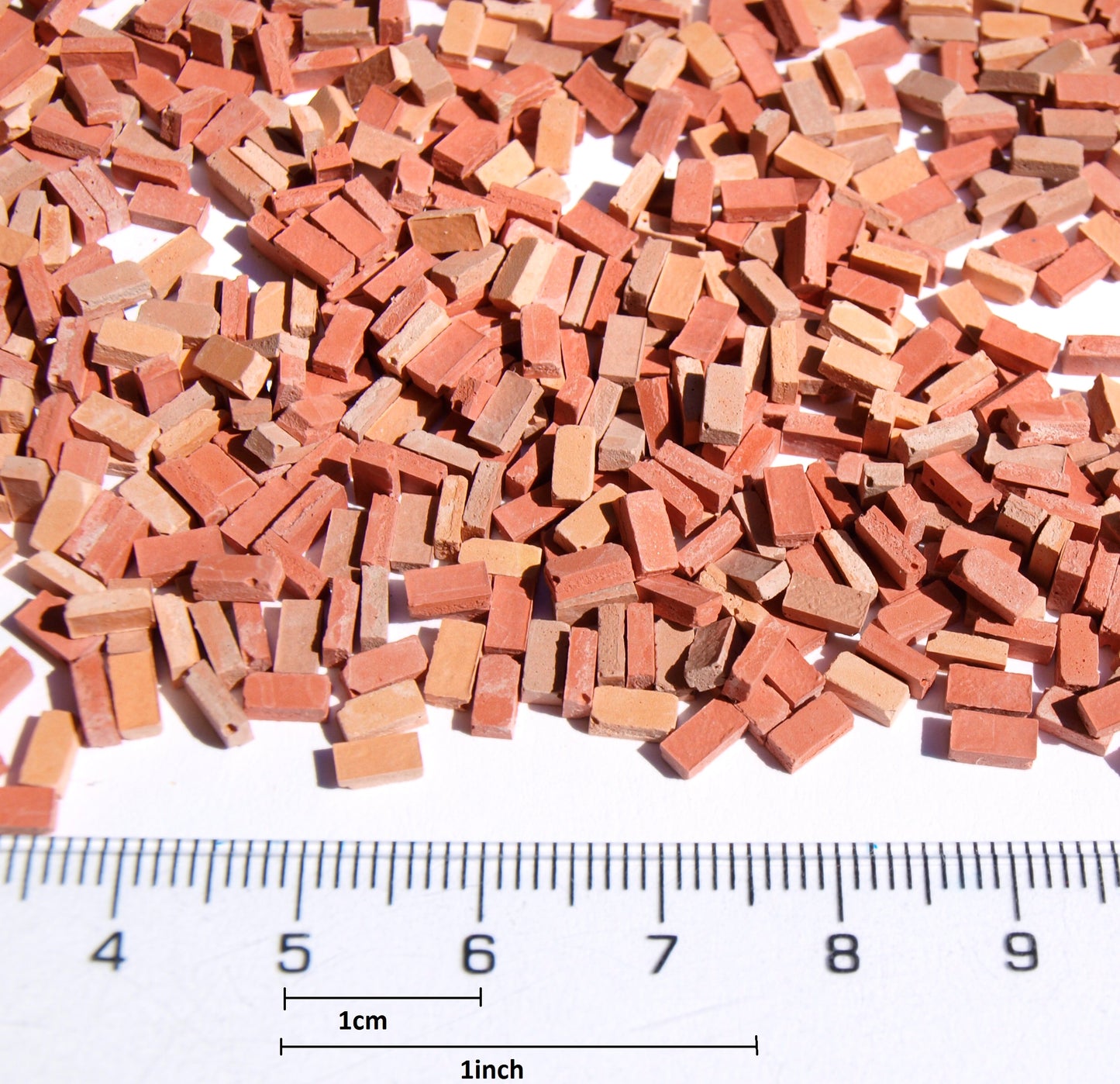 naaron88 1200 Miniature Old bricks Red Mix, for diorama dollhouse scenery building in O scale.