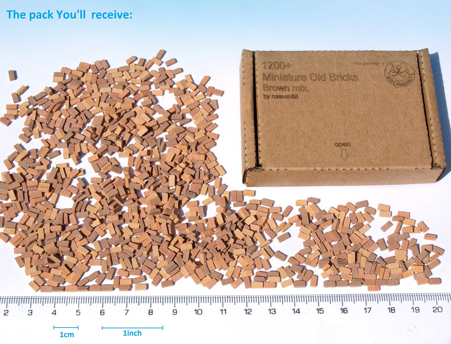 naaron88 miniature model Bricks for 1:48 scale, Brown Mix.