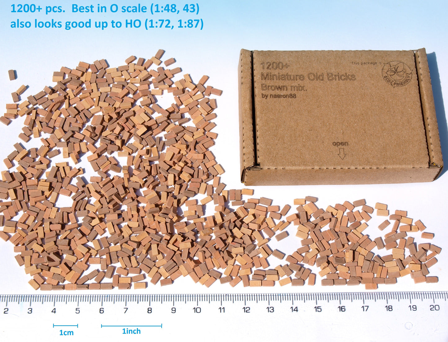 naaron88 miniature model Bricks for 1:48 scale, Brown Mix.