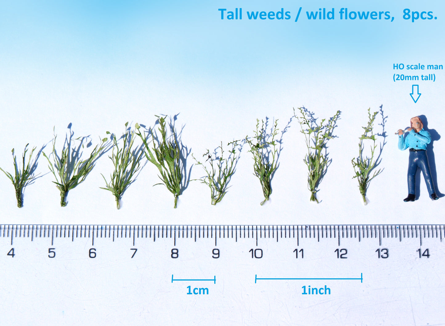 naaron88 Miniature laser cut plants: Tall weeds and wild flowers for HO scale dioramas and dollhouses.