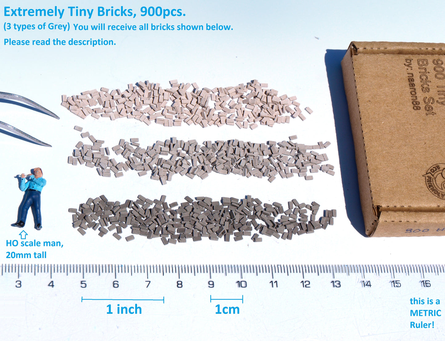 naaron88 extreme tiny model bricks 3 grey colors railway diorama dollhouse scenery building