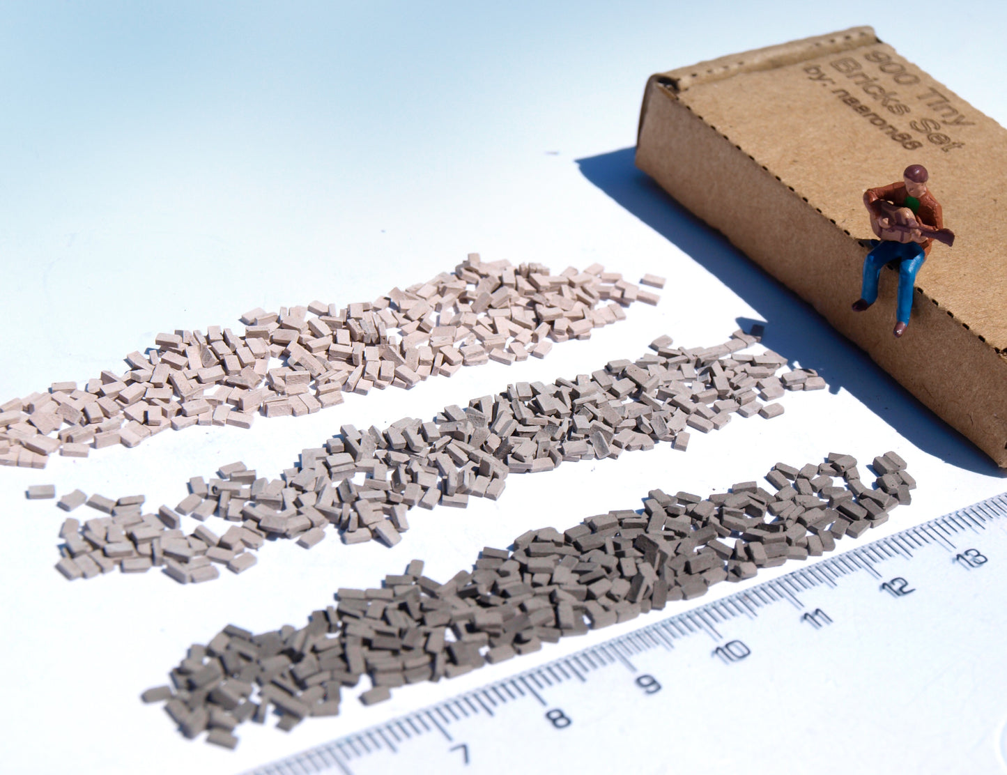 naaron88 extreme tiny model bricks 3 grey colors railway diorama dollhouse scenery building