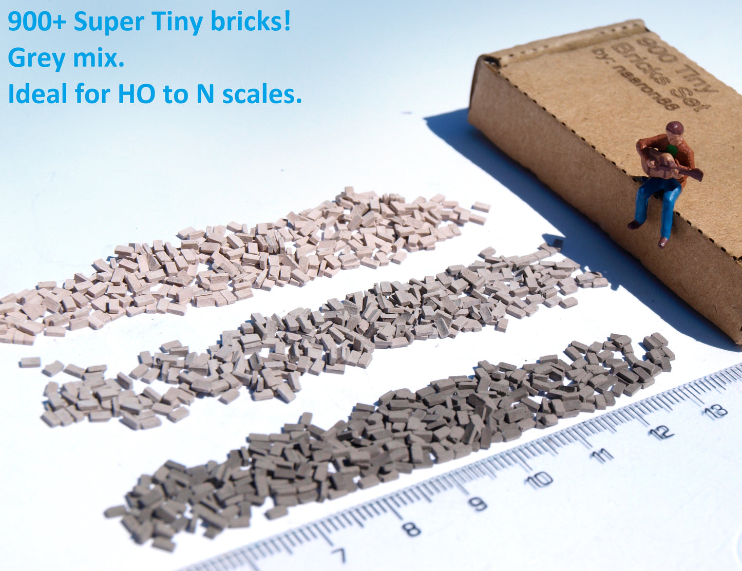 naaron88 extreme tiny model bricks 3 grey colors railway diorama dollhouse scenery building