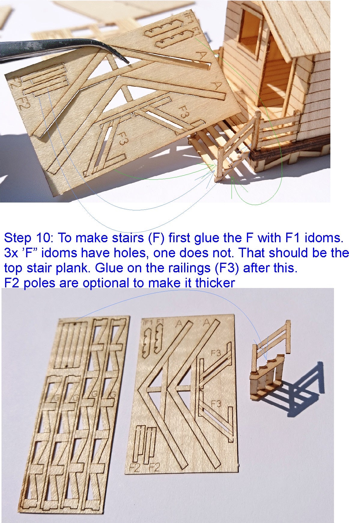 2pcs 소형 목조 롯지 캐빈 모델 빌딩 키트, HO 1:87 하우스