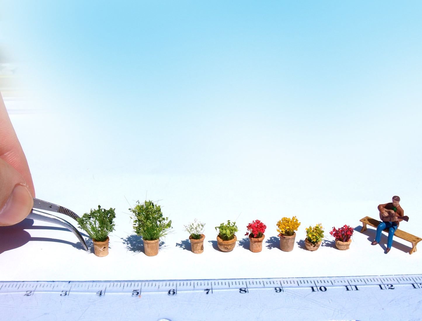 naaron88 Miniature Model Potted Flowers Colourful mix diorama scenery dollhouse