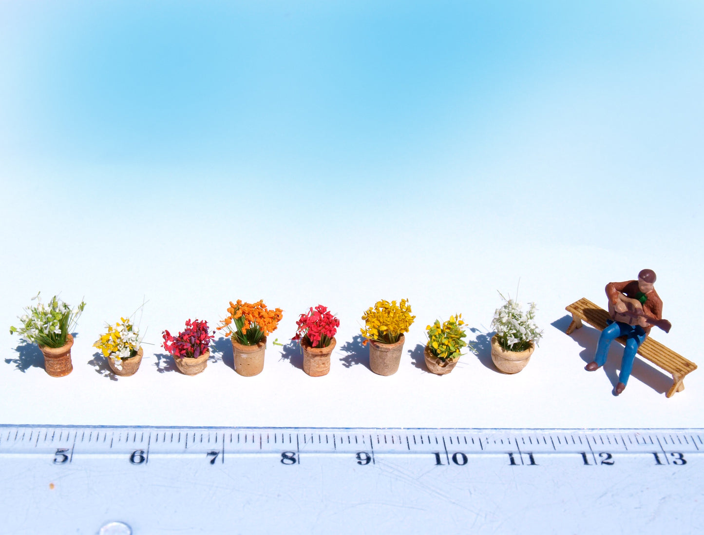 naaron88 Miniature Model Potted Flowers Colourful mix diorama scenery dollhouse