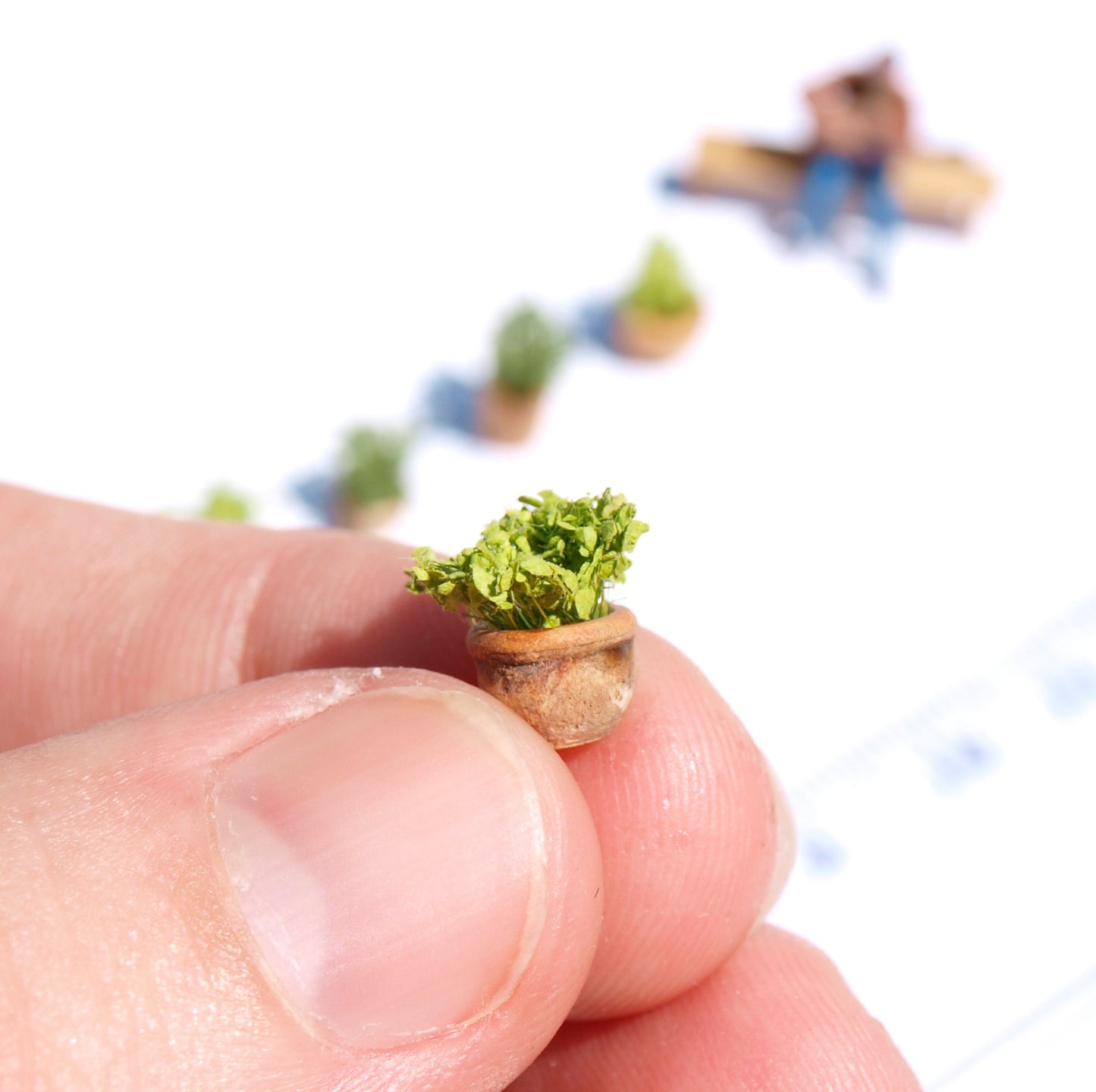 naaron88 Miniature Model Potted Flowers Green mix diorama scenery dollhouse