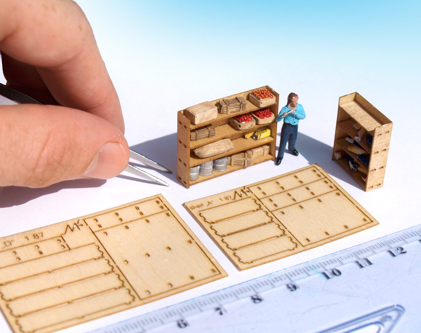 naaron88 Miniature Model shelf KIT HO scale diorama dollhouse A D
