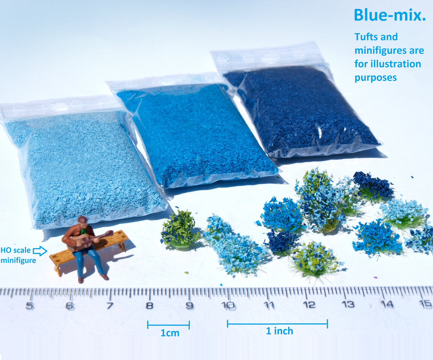 naaron88 Miniature Model Leaves Petal Blue mix dollhouse diorama scenery