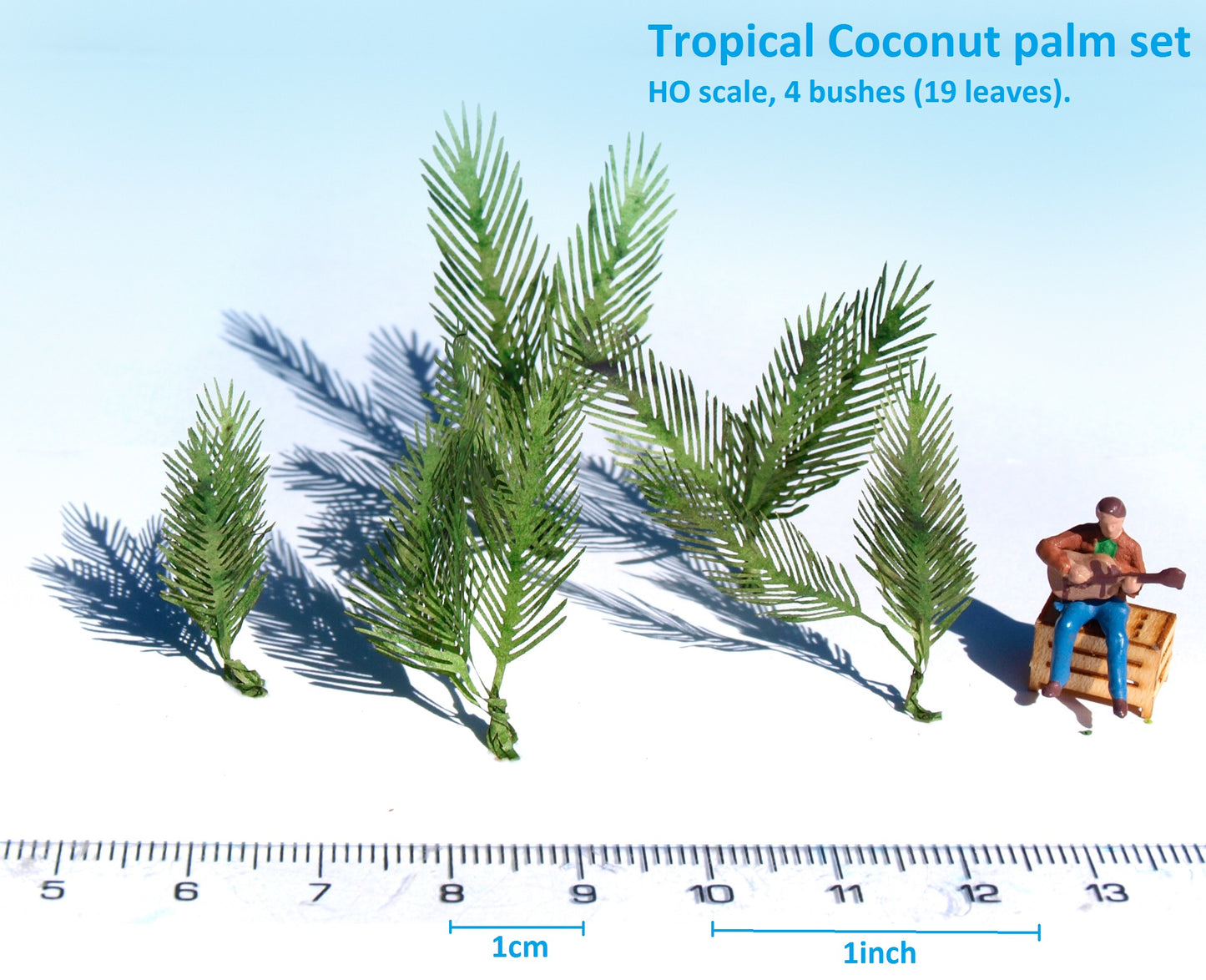 naaron88 tropical coconut palm bushes set for 1:87 scale jungle dioramas.