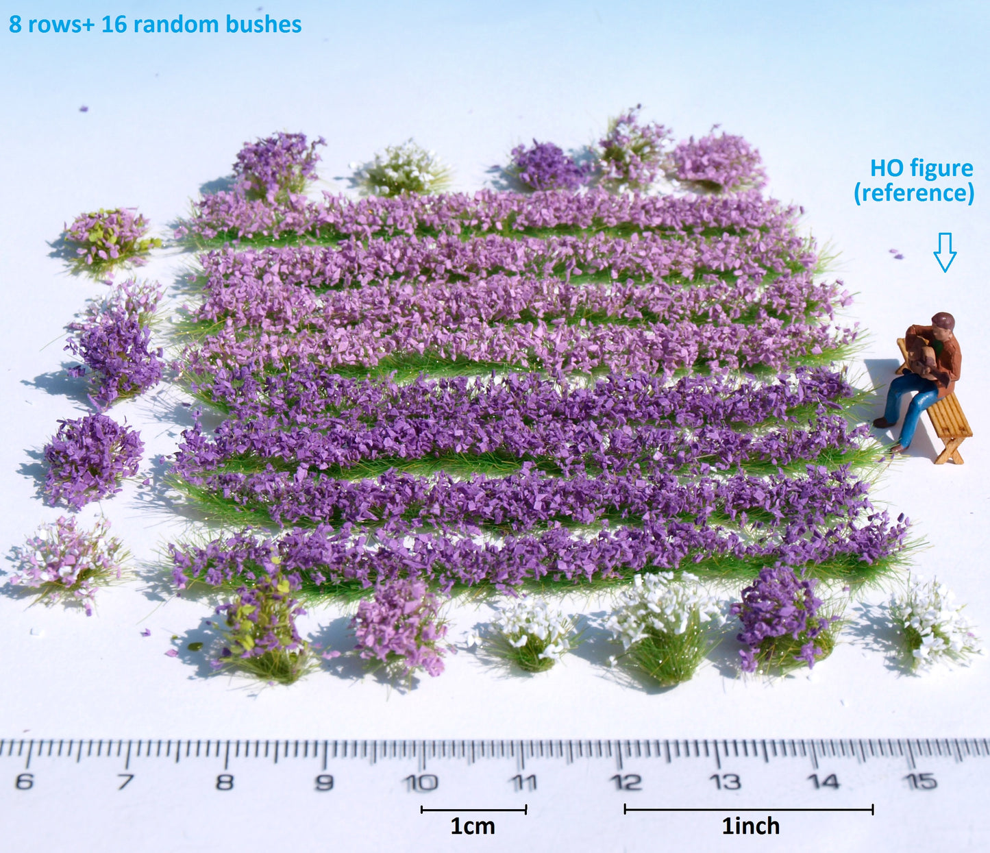 naaron88 miniature lavender field set for HO scale landscapes and dioramas