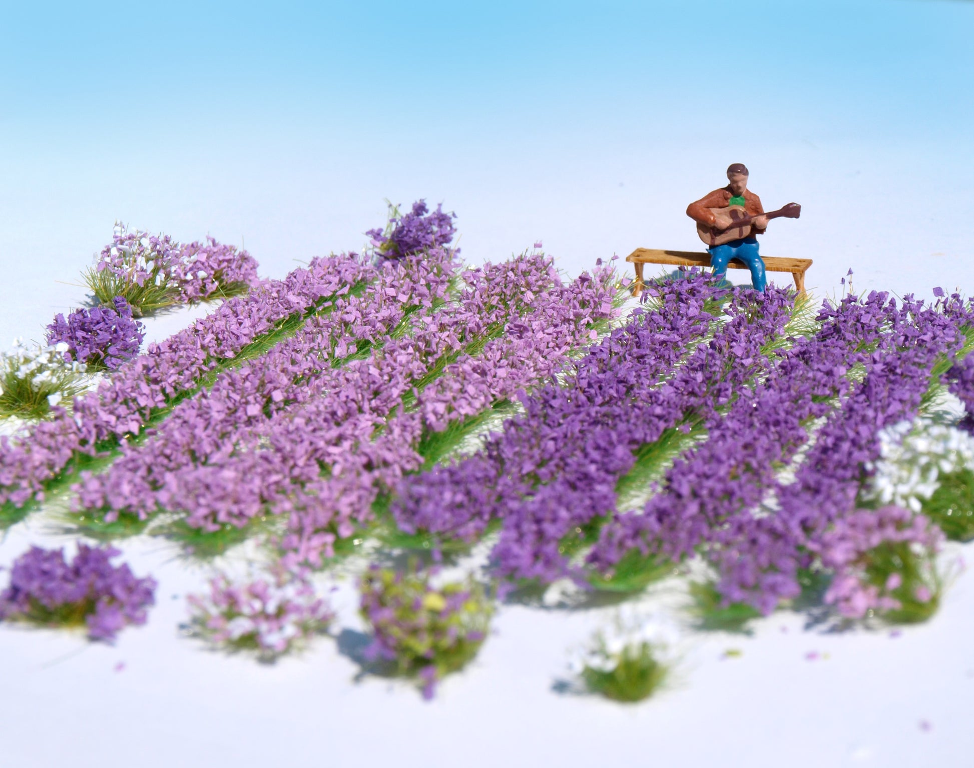 naaron88 miniature lavender field set for HO scale landscapes and dioramas