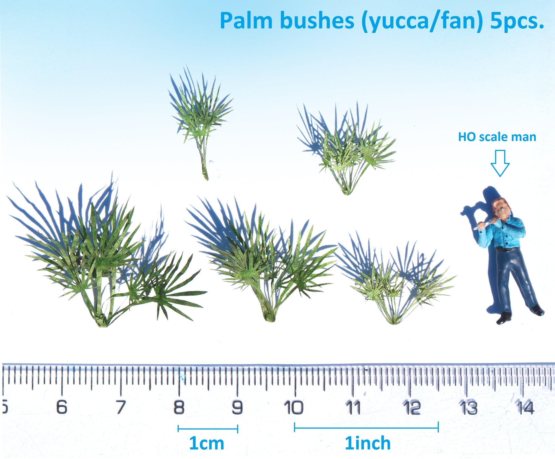 naaron88 miniature model plant yucca fan palm for HO scale dioramas and sceneries.