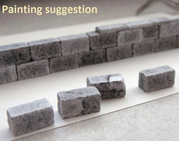 naaron88 Miniature model white stone blocks for HO scale 1:87 dioramas painting suggestion