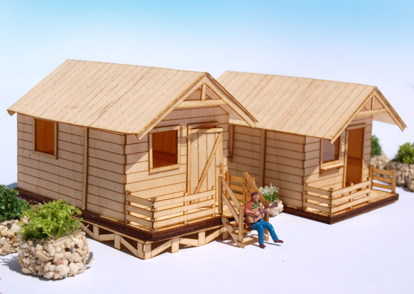 naaron88 Miniature Model Laser cut wood cottage kit for HO scale dioramas