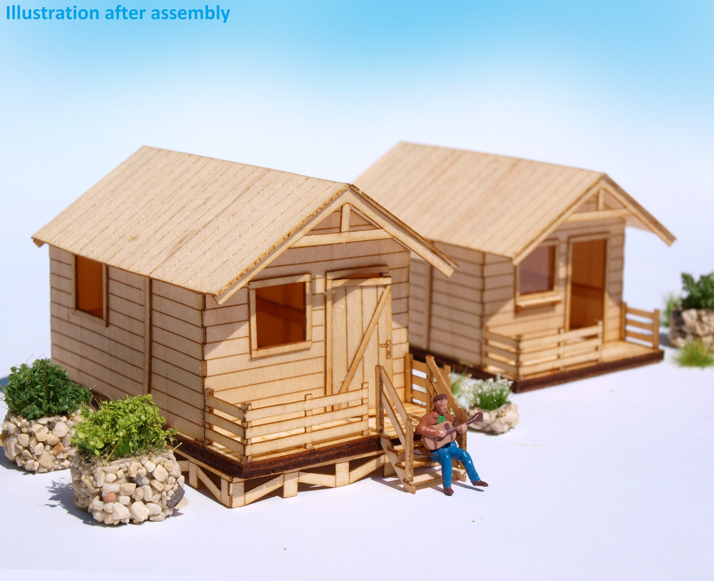 naaron88 Miniature Model Laser cut wood cottage kit for HO scale dioramas