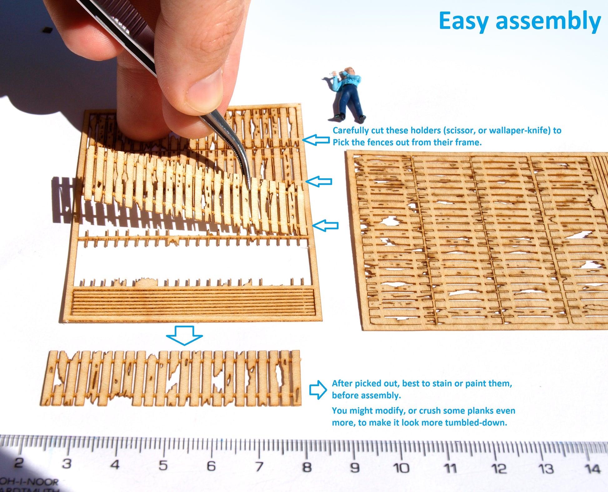 naaron88 Miniature model Fence KIT HO scale dollhouse diorama old