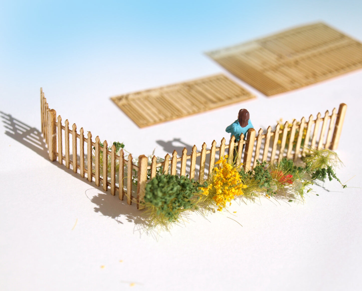 naaron88 Miniature Model Fence Kit Picket Ho scale dollhouse diorama scenery