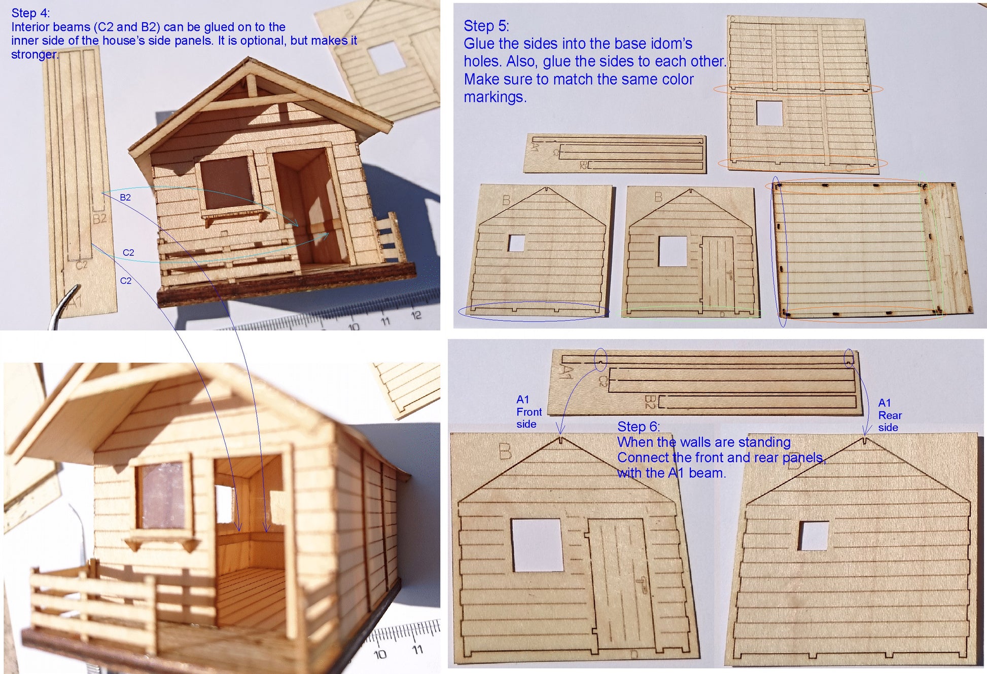 naaron88 Miniature Model Laser cut wood cottage kit for HO scale dioramas assembly tutorial