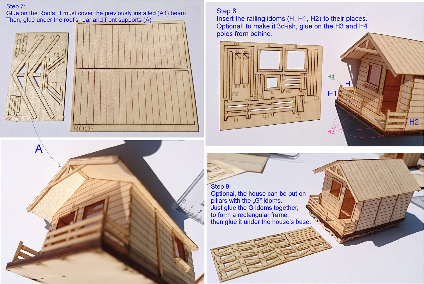 naaron88 Miniature Model Laser cut wood cottage kit for HO scale dioramas assembly tutorial