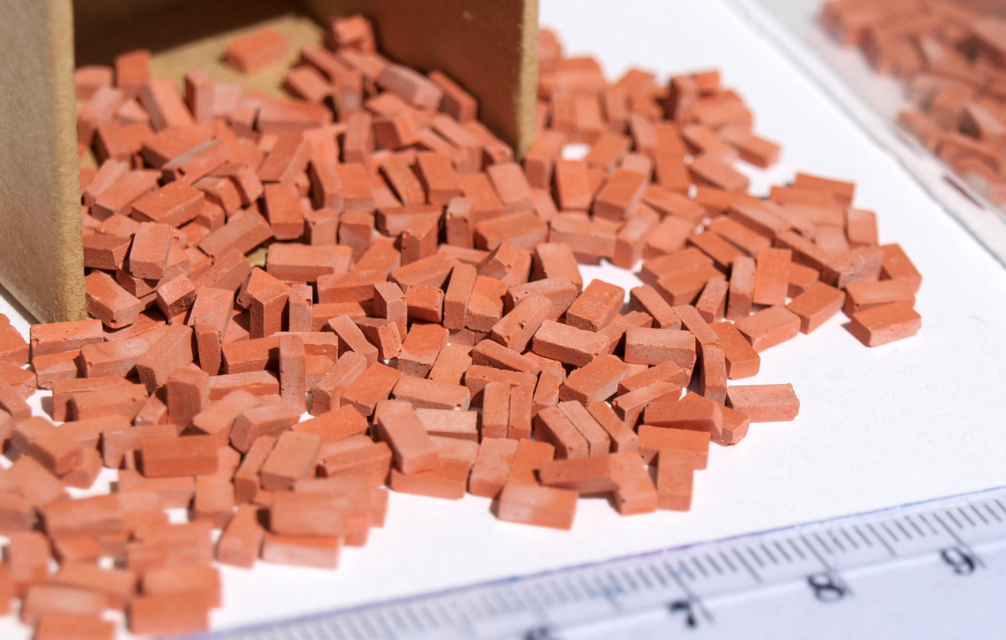 300+ Red Miniature Bricks O scale 1:48 for dolls house modeling and diorama scenery building